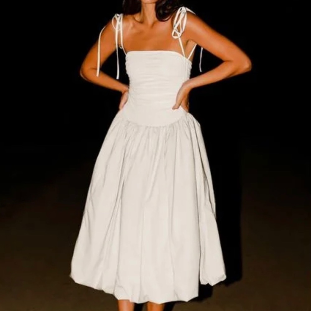 Wedding wardrobe drop waist midi dress. Vintage style